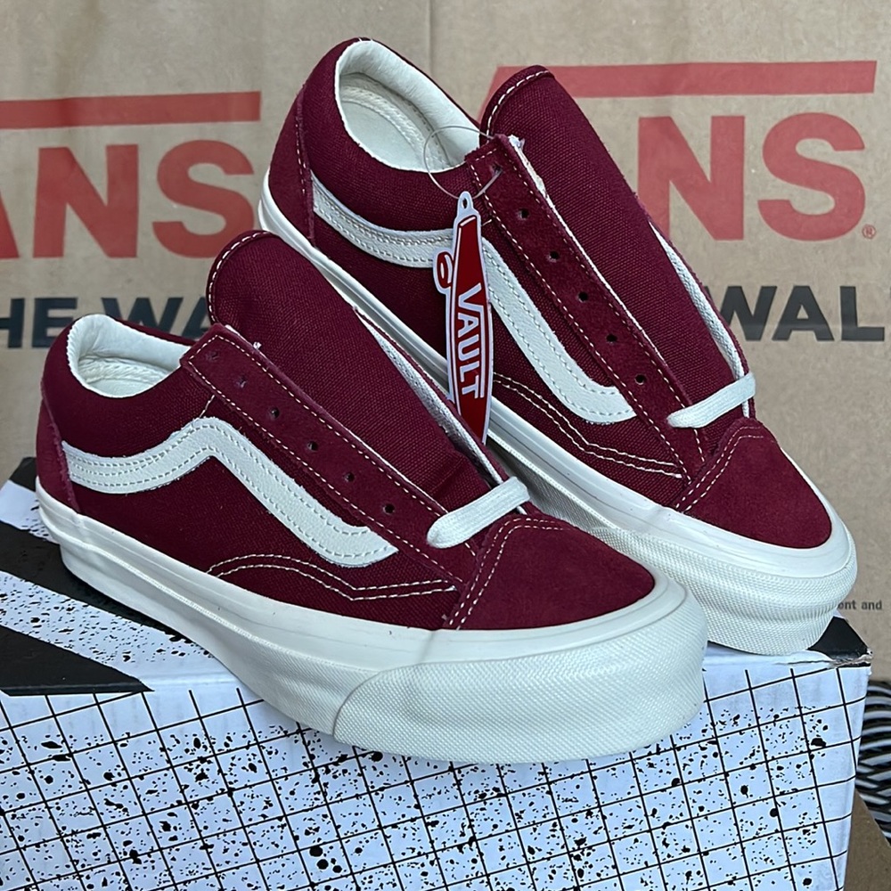 Vans Og Style 36 Lx Suede/Canvas Pomegranate/Classic White WMNS - Picture 4 of 16